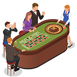 Casino Roulette Table.