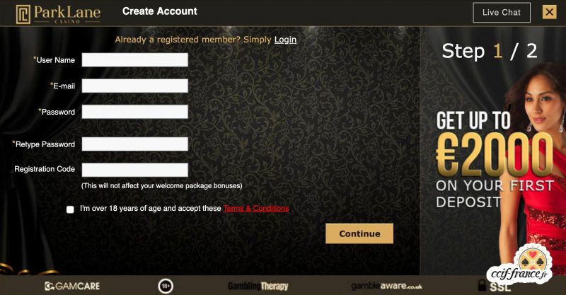 Parklane Casino Registrationsprozess