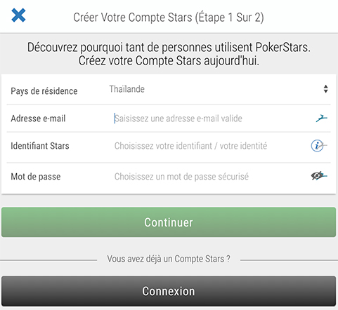 pokerstars inscription