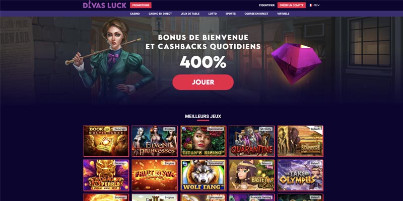 Screenshot Divas Luck Interface